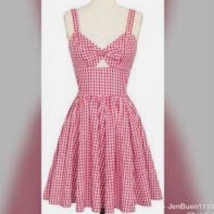 Trashy Diva sz 14 Gingham Red Hottie w Purse, Headband&Double layered hem CL211